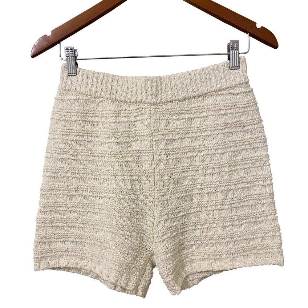 Free People FP Beach Malibu Boo Shorts XS White Knit 100% Cotton Comfy - Picture 3 of 7